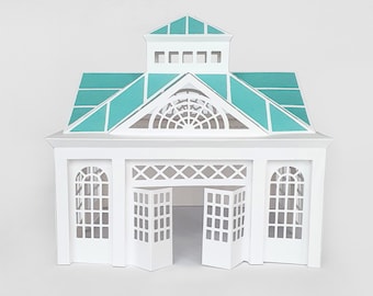 House papercraft, greenhouse paper cutting dxf svg