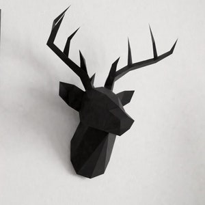 Trofeo di cervo in carta fai da te Decorazione da parete di cervo origami 3d scultura low poly