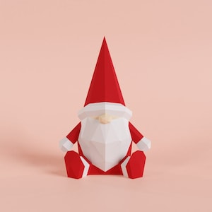 Gnome Santaclaus Papercraft, Christmas Decor