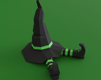 Witch Hat and Legs, Halloween decor papercraft