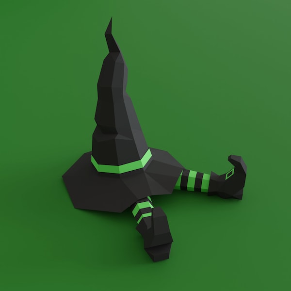 Witch Hat and Legs, Halloween decor papercraft