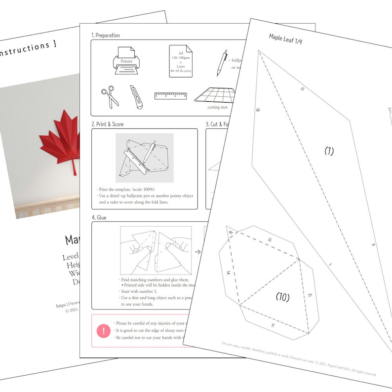 Canadian Maple Leaf 3d Papercraft Wall Decor - Etsy