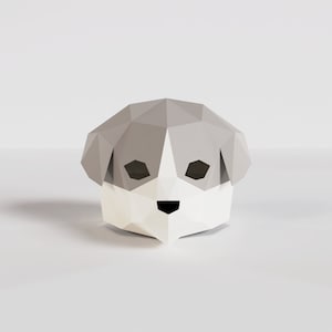 Máscara de cachorro, máscara de cachorrinho jindo, máscara de papel