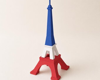 Eiffel Tower Papercraft Low poly printable DIY template room decor 3d origami sculpture