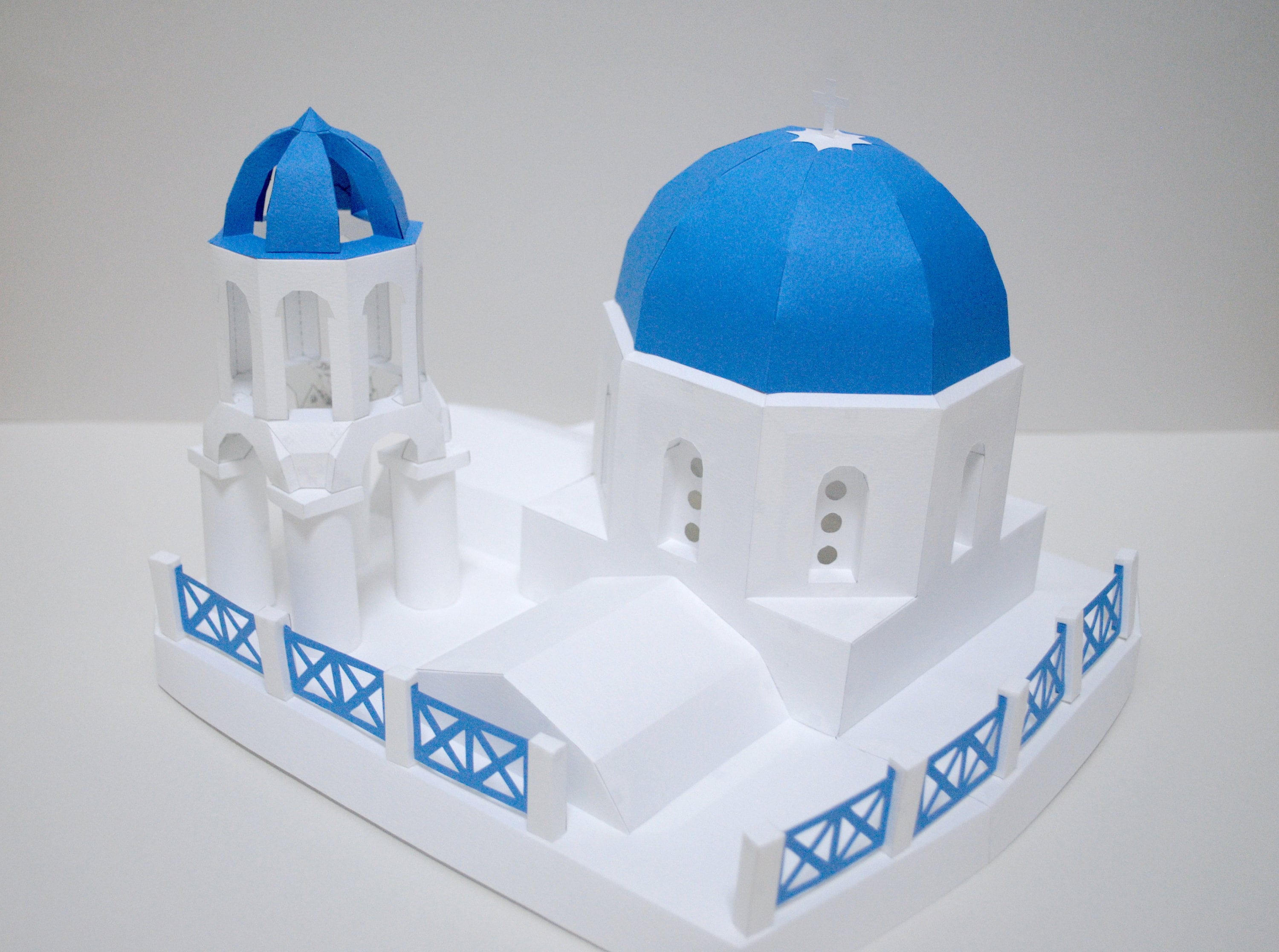Santorini church Papercraft Greek house DIY template PDF 3D | Etsy