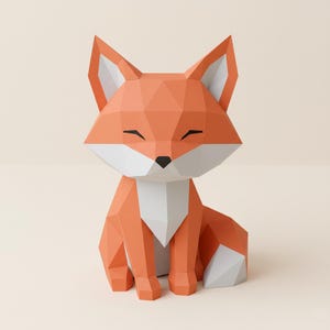 Papercraft Fox, 3D Template Fox Paper Model