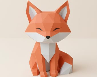 Papercraft Fox, 3D Template Fox Paper Model