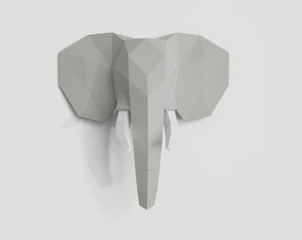 Elephant Papercraft, Elephant head Trophy