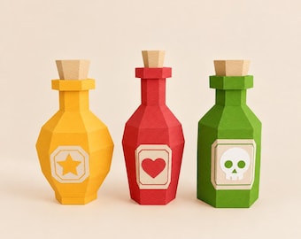 Magic potion, bottle papercraft