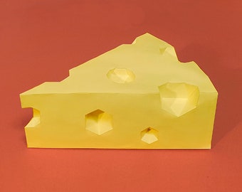 cheese Papercraft Low poly printable DIY template (PDF) 3d origami sculpture
