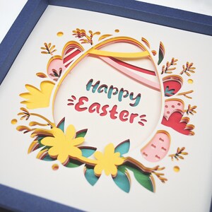 Happy Easter shadowbox, Easter Egg shadow box svg image 2