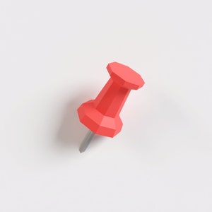 Riesen Pin, Push Pin Papercraft 3D-Modell