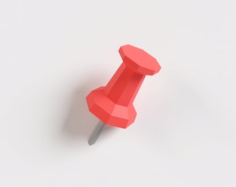 Giant Pin, Push Pin papercraft 3D model