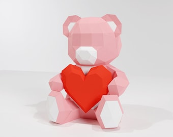 Papercraft Teddy Bear, valentine teddy bear