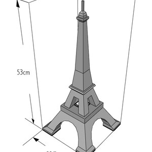 Eiffel Tower Papercraft Low Poly Printable DIY Template Room Decor 3d ...