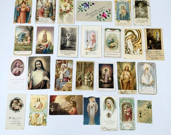 Collection of vintage and antique Catholic Prayer cards, 1st Holy Communion cards, and other Religious cards, Collectible Religious Cards,