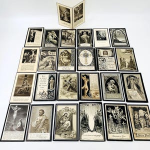 Collection of 25 Antique and Vintage Prayer Cards, Religious Cards, Vintage Gift Ware, Collectable Obituary Cards, In Memoriam Cards,