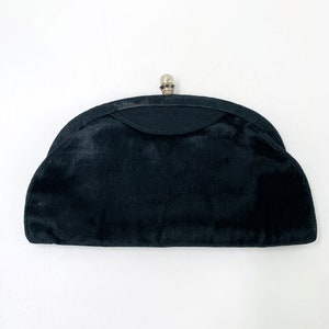 Bolso de noche vintage de terciopelo negro, bolso de noche con cierre de botón plateado, bolso de noche para graduación, bolso de mano o muñeca, carteras y bolsos de noche