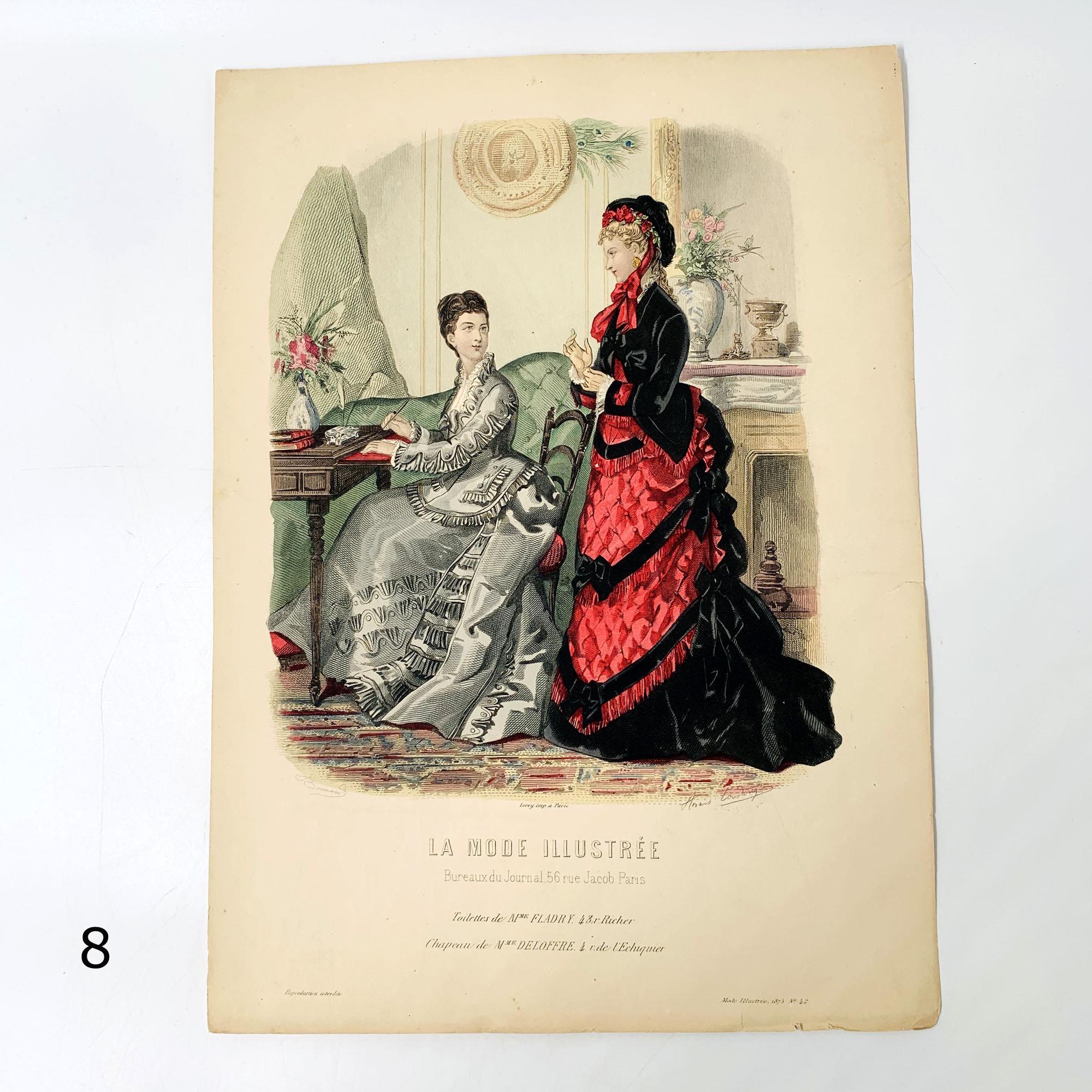 Choisissez parmi 9 gravures de mode françaises anciennes