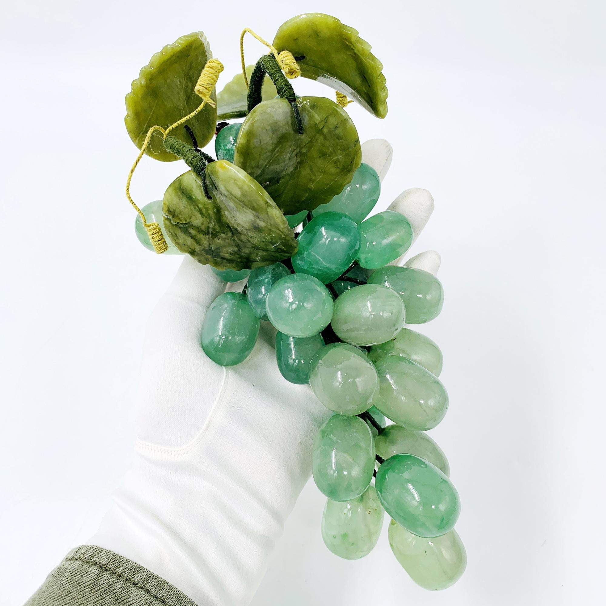 ヴィンテージ　デスク　grape bunch Vintage French Bunch of Green Glass Grapes 1970s, Decorative, Home