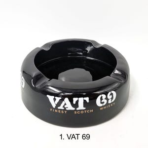 Choose from a collection of 4 collectible promotional Ashtrays, Home Barware, VAT 69 Whisky, Laurent Perrier Champagne, Schweppes, Dubonnet,