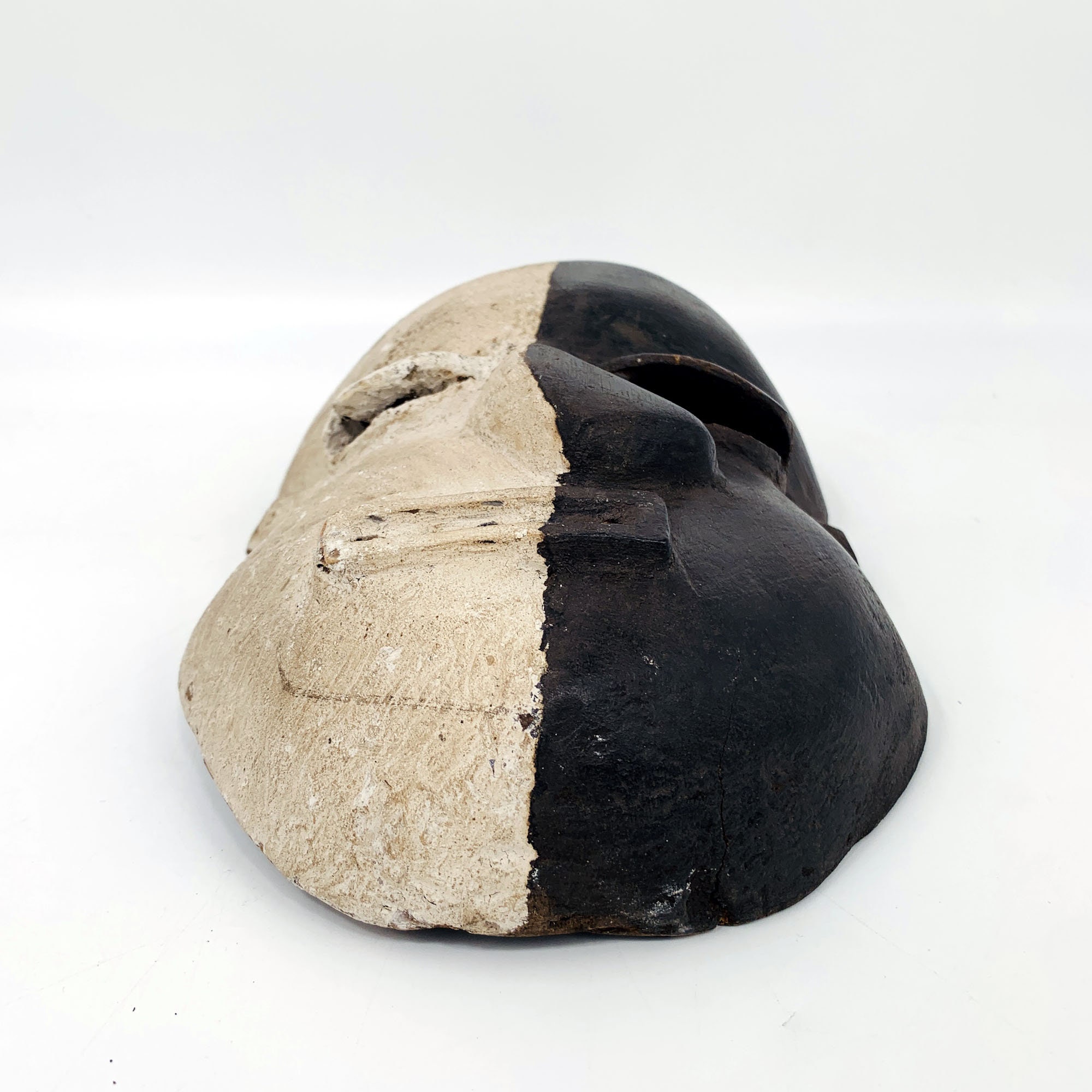 Two-tone Wood Facemask of the Pende Tribe in DR Congo Africa, Deformed ...