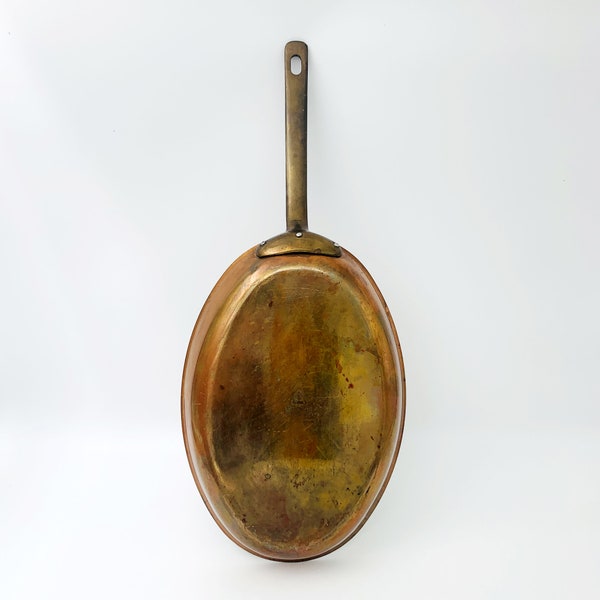 Vintage Judge Inocuivre Oval Copper Pan with Long Handle, Quality Copper Pan with durable stainless steel inner layer, Cooking Ware, Pans,