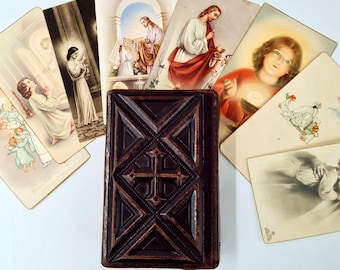 Antique prayer book in Dutch "Pray and work for Heaven!", Religious Object, Catholic Prayer Book, Church Book, Vintage Religious Giftware,