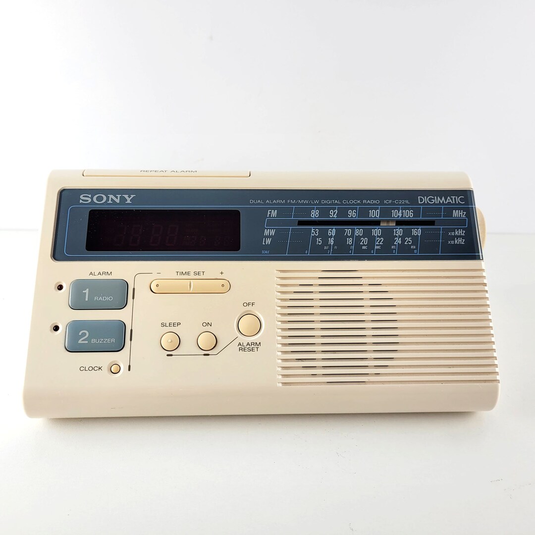 Sony Digimatic Radio Alarm Clock ICF C221L, Fm/mw/lw Bands, Dual Clock