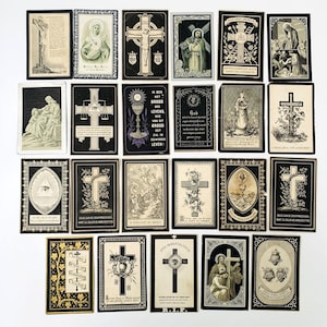 Collection of 23 Antique and Vintage Prayer Cards, Religious Cards, Vintage Gift Ware, Collectable Obituary Cards, In Memoriam Cards,