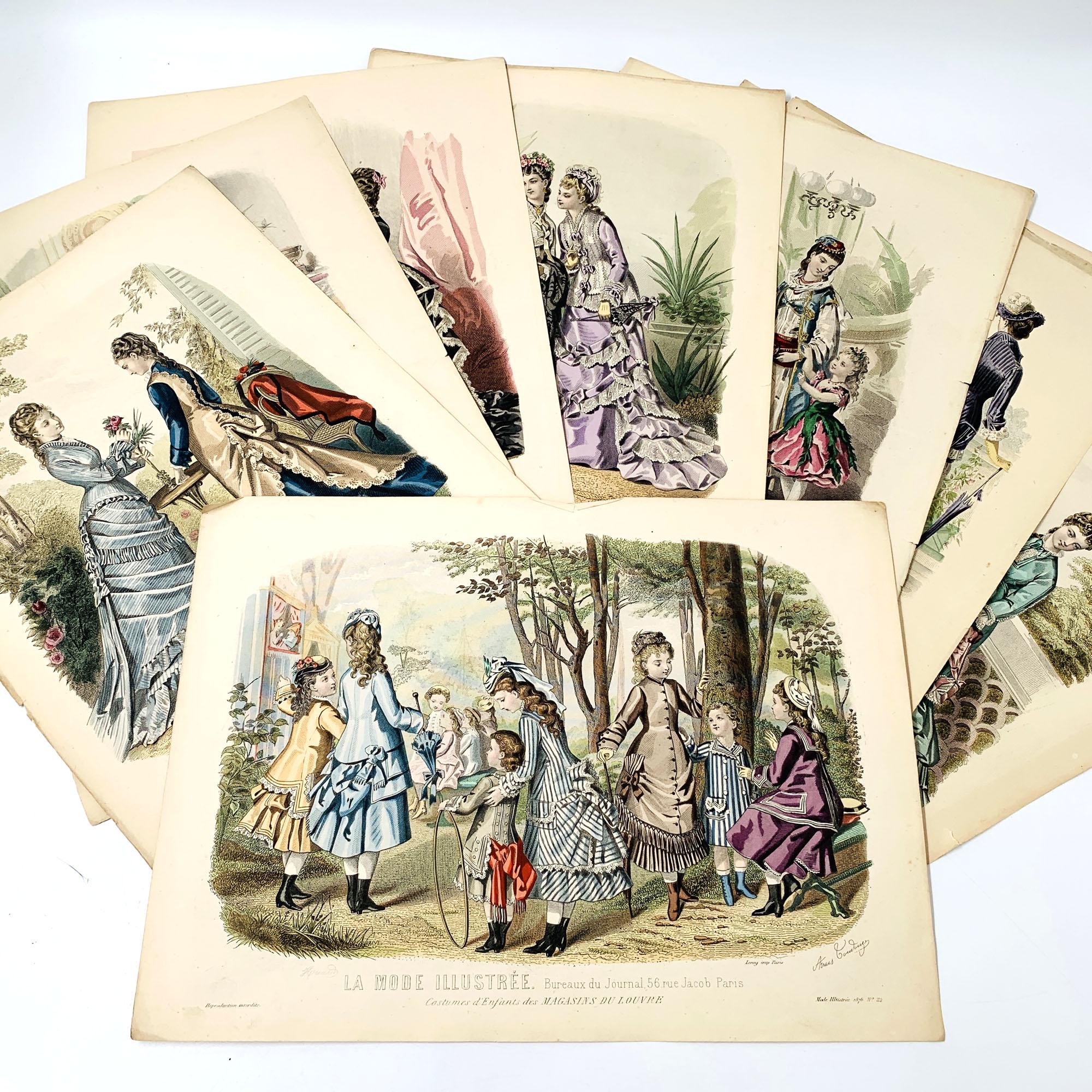 Choisissez parmi 9 gravures de mode françaises anciennes