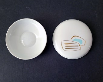 Vintage Lidded Trinket Bowl by H & C Selb Bavaria Germany Heinrich, Hand-cut Porcelain, Gemmo.pat. Rare Collectable Bavaria Heinrich Bowl