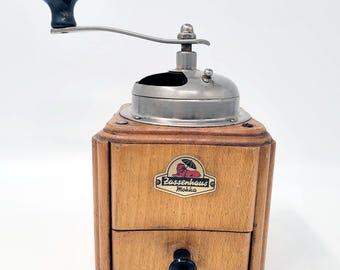 Vintage Coffee Grinder Zassenhaus, Manual Coffee Grinder with metal container made by Zassenhaus Germany, Authentic Zassenhaus grinder,