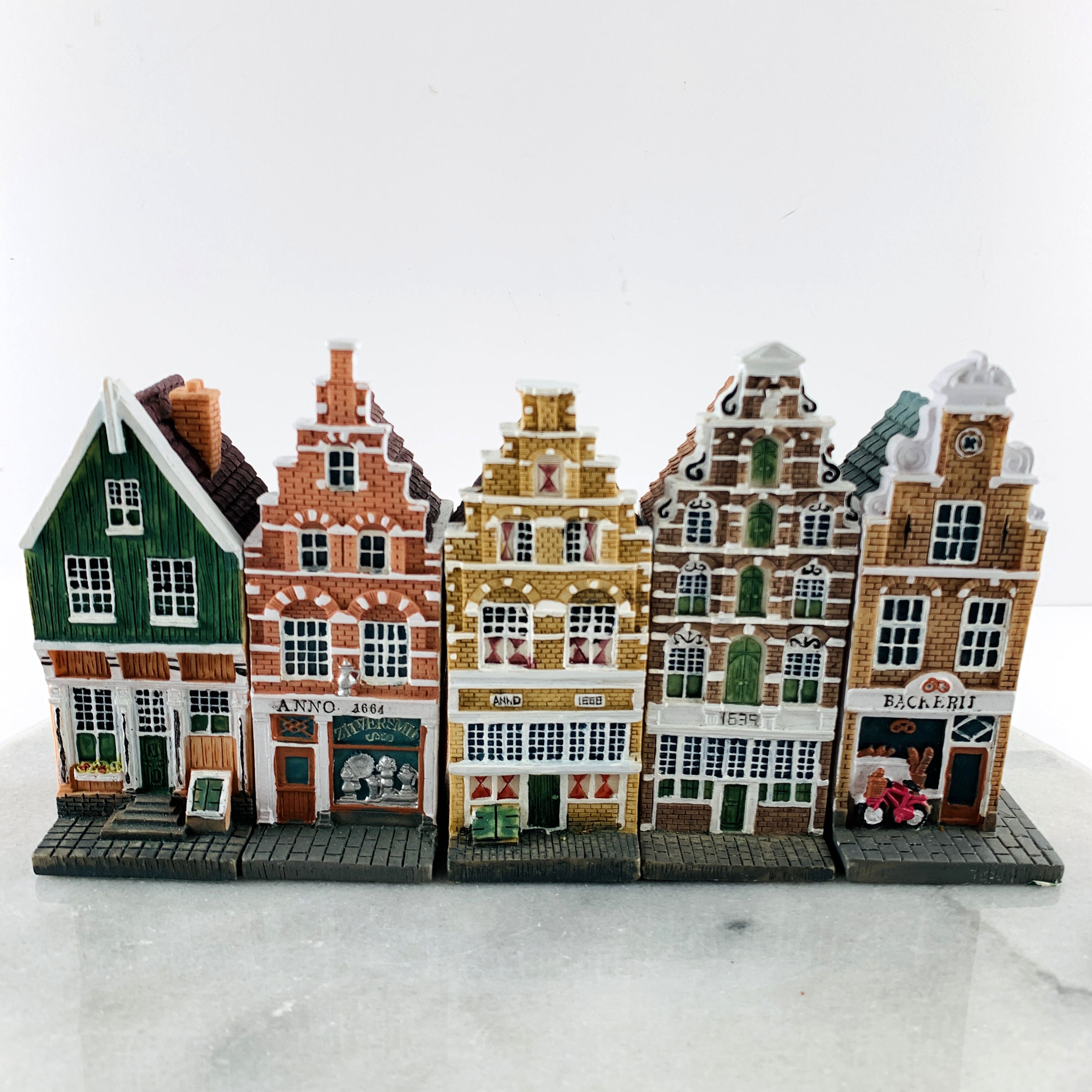 Set of 5 Miniature Amsterdam Canal Houses and Shops 2 Shops - Etsy