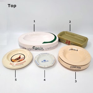 Choose from a collection of 5 collectible promotional Ashtrays, Barware, Carlsberg, J&B Whisky, Jameson, Castellane Champagne, Famous Grouse