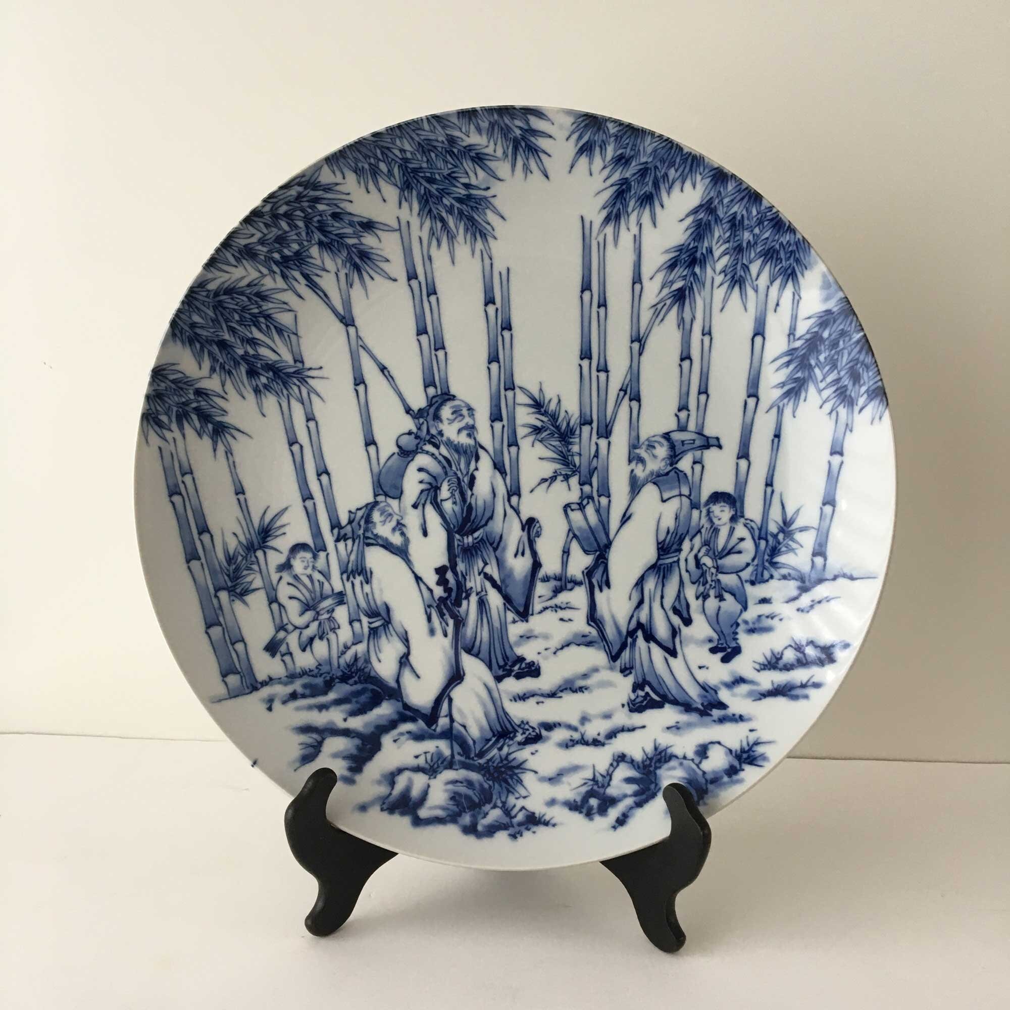 Decorative Large Japanese Plate Ø 34 cm serving sashimi Etsy