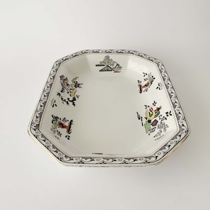 Octagonal bowl by Falcon Ware England, large Antique Salad Dish, Vintage UK Table Ware,