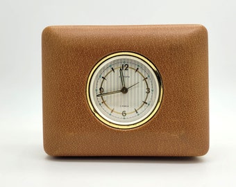 Vintage Alarm Clock &quot;Europa&quot; 2 Jewels, Travel Alarm Clock from the 1970&#39;s, Rare Europa Alarm Clock set in the middle of a leatherette box,