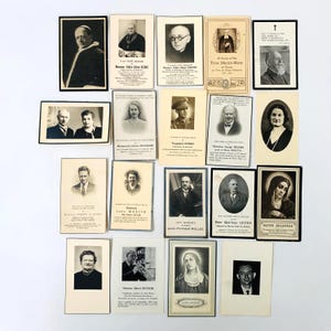 Collection of 19 Antique and Vintage Prayer cards, Religious Cards, Obituary Cards, Collectable Religious In Memoriam Cards,