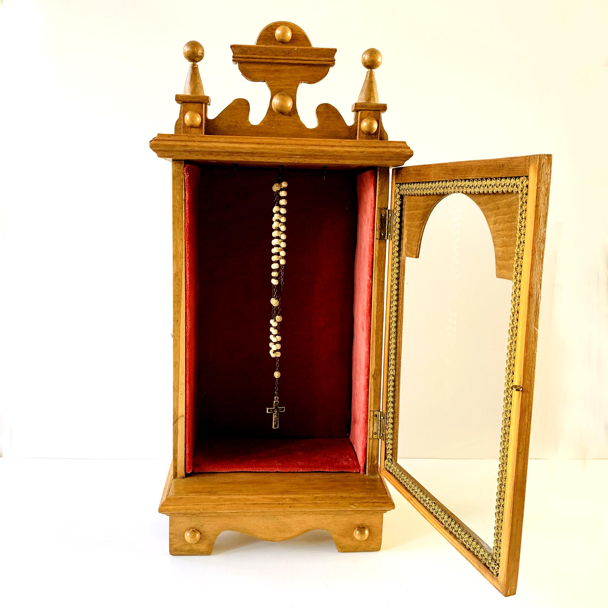 Handmade Wooden Religious Display Cabinet With Chalice and Host on Top ...