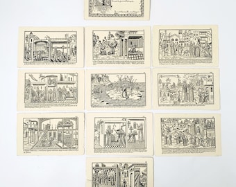 11 Religious vintage Postcards Saint Francis of Assisi, Life of Saint Francis, Monastic Order of The Franciscans, Vintage Giftware,