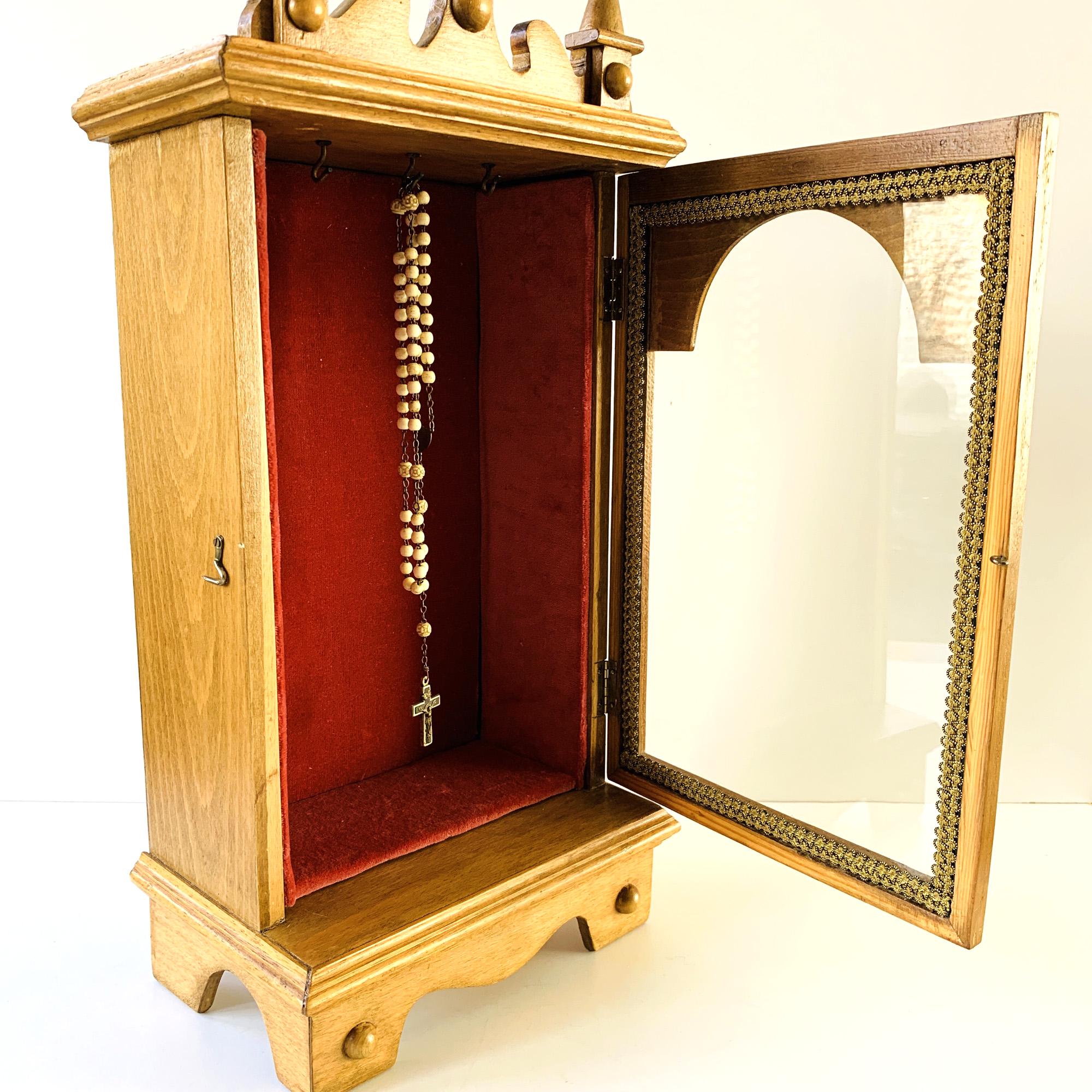Handmade Wooden Religious Display Cabinet With Chalice and Host on Top ...