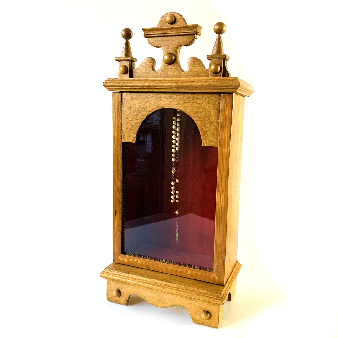 Handmade Wooden Religious Display Cabinet With Chalice and Host on Top ...