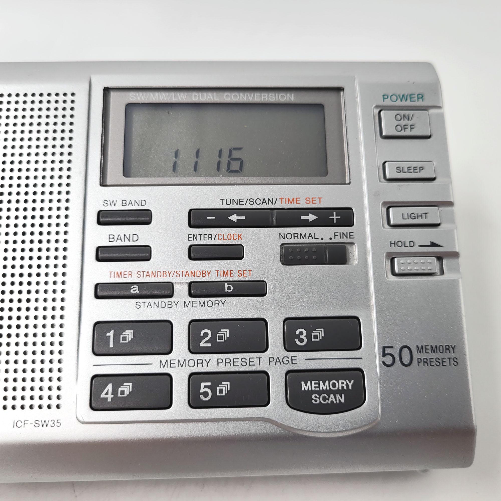 Sony ICF-SW35 PLL Synthesized World Receiver, Portable Fm/sw/mw/lw