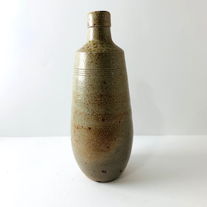 Campos Filhos Aveiro Portugal Stoneware, Gray-Brown Speckled Wine Bottle Jug , Vintage Stoneware Pottery from Portugal