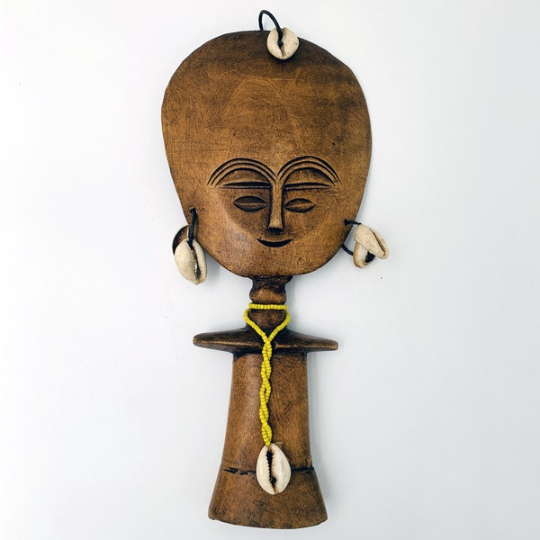 Akua'ba Wooden Fertility Figurine by the Ashanti People Ghana Africa, Fertility Doll, Wall Hanging Figurine, Hand Carved Akua'ba,