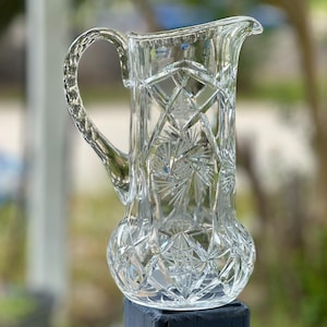 American Brilliant Cut Glass / Crystal Pitcher