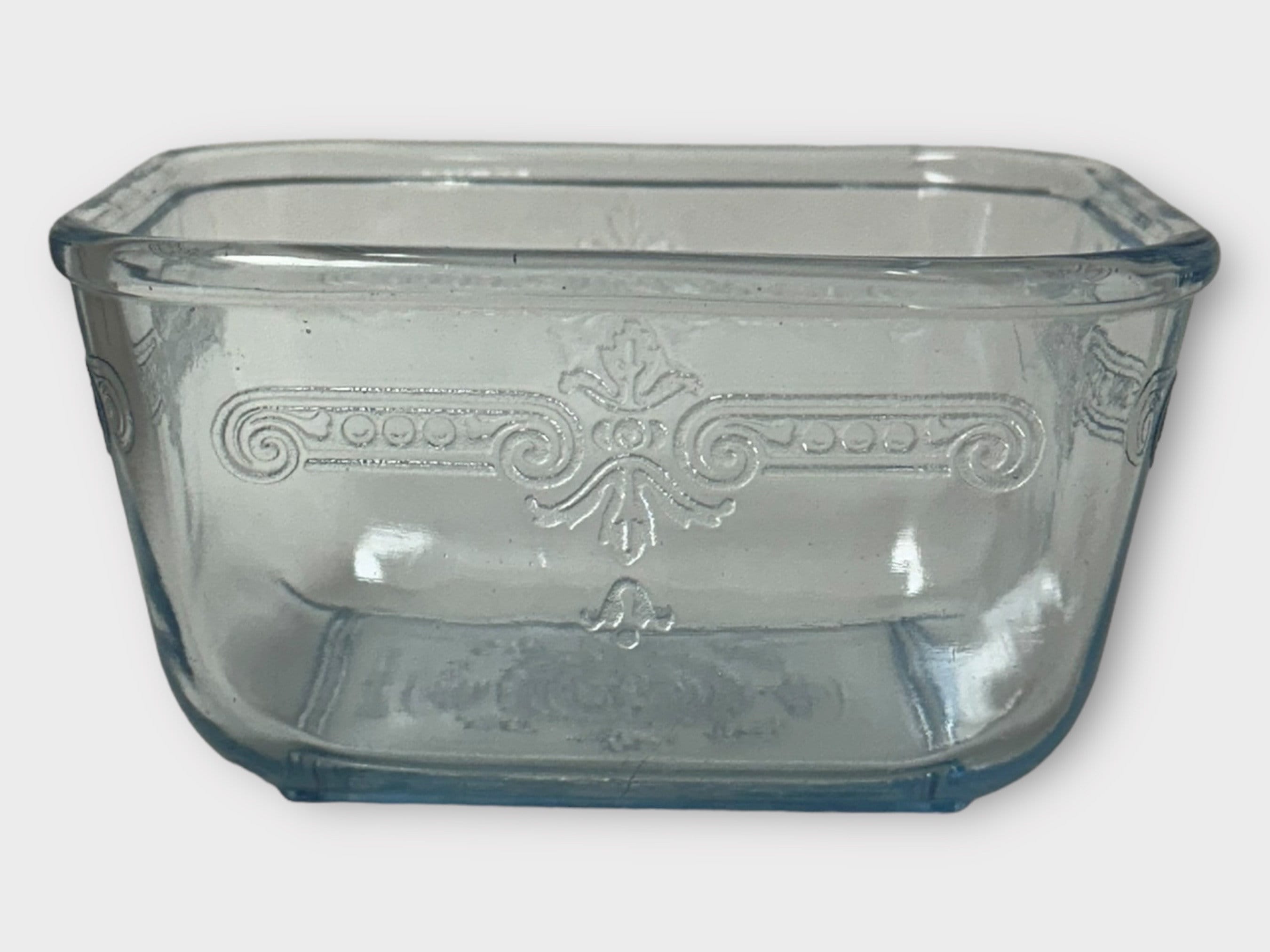 Fire-king Small Refrigerator Jar No Lid Philbe Sapphire Blue