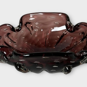 Midcentury Italian Murano Purple / Amethyst Glass Ashtray