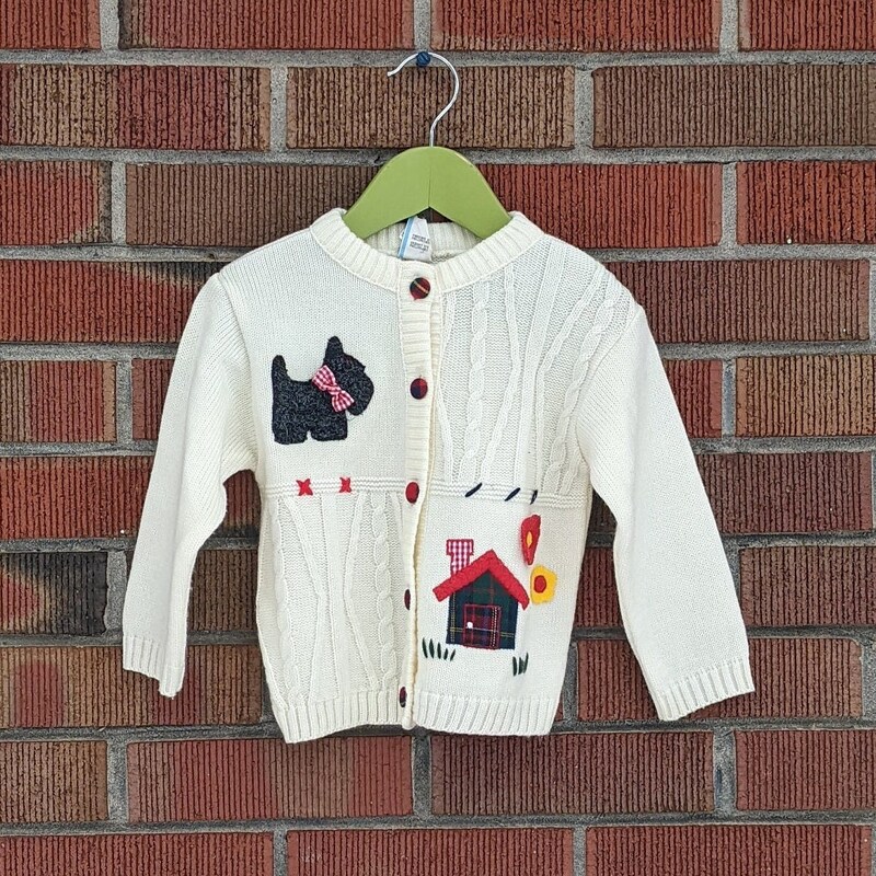 80’s Chunky Knit Graphic Sweater with Scottie Dogs by Adele Knitwear main image 0